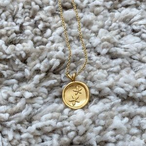 Madewell Brass Flower Necklace 15” Length